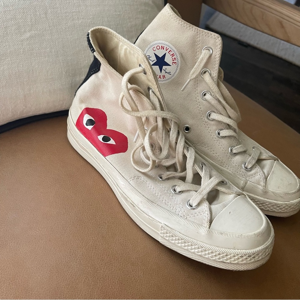 CDG PLAY converse lightly worn comme des garçons worn like twice